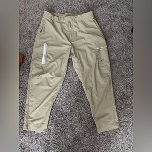 Nike Men's Khaki Cargo Jogger Pants with White Accents